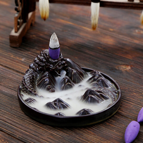 Simple Ceramic Backflow Incense Burner Buddha Supplies - Image 3