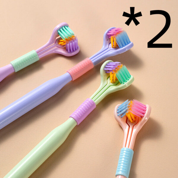 Three-sided Macaron Soft Bristle Toothbrush Care Safety Toothbrush Teeth Deep Cleaning Portable Travel - Image 10
