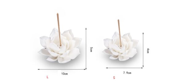 White porcelain incense burner lotus incense incense burner - Image 7