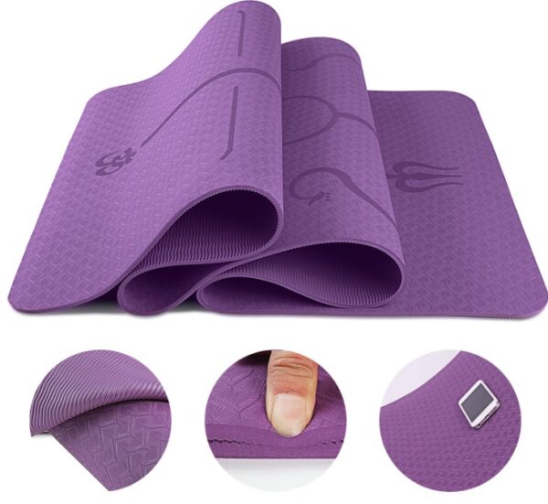 Tpe yoga mat body position line 6mm non-slip environmental protection fitness yoga mat - Image 2