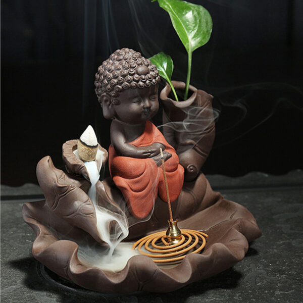 Lotus Little Monk Reflux Incense Burner - Image 2