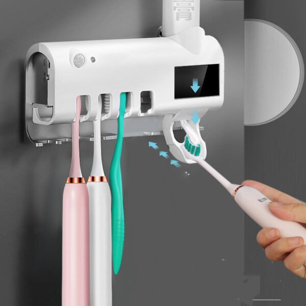 Smart Toothbrush Sterilizer Ultraviolet Sterilization Perforation-Free Wall-mounted Toothbrush Holder - Image 3
