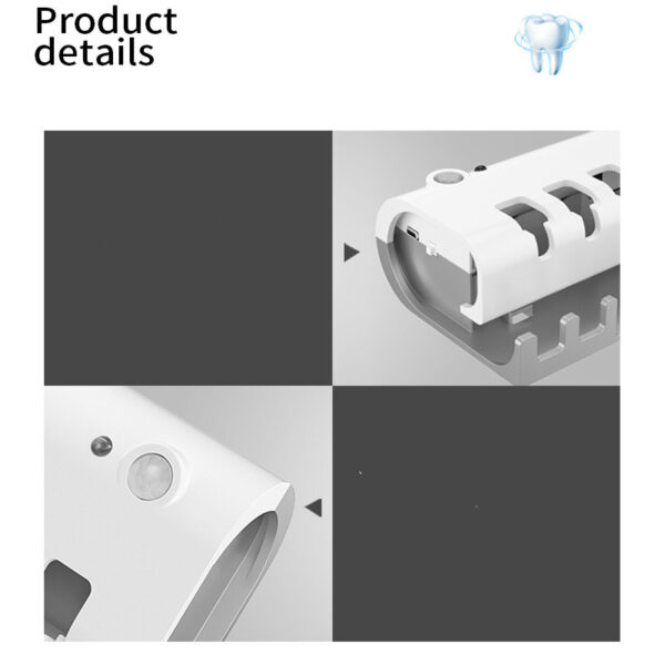 Smart Toothbrush Sterilizer Ultraviolet Sterilization Perforation-Free Wall-mounted Toothbrush Holder - Image 4