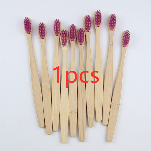 Bamboo toothbrush rainbow bamboo toothbrush colorful bamboo toothbrush environmental protection bamboo handle toothbrush - Image 5