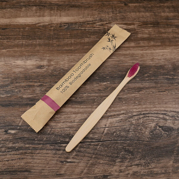 Flat Bamboo Toothbrush Kraft Paper Bag Toothbrush - Image 8