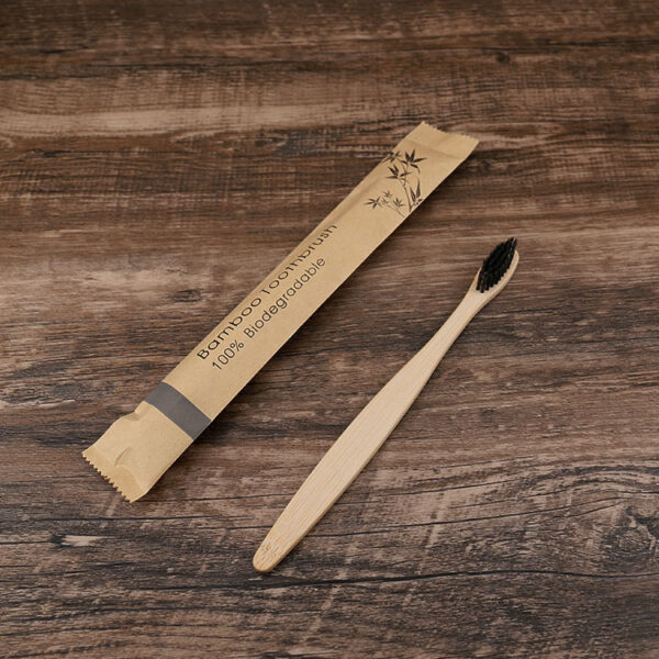 Flat Bamboo Toothbrush Kraft Paper Bag Toothbrush - Image 5