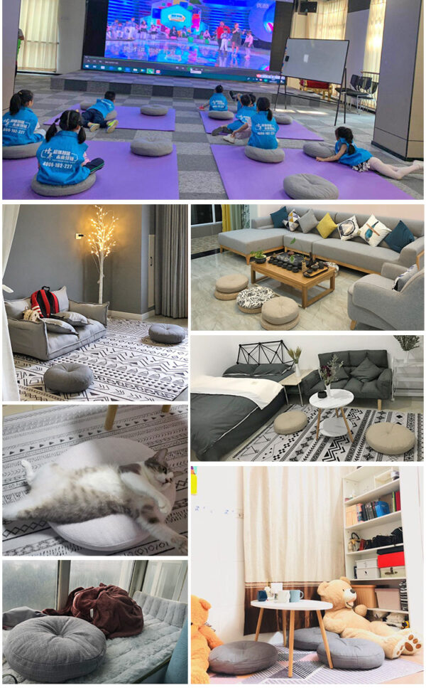 Futon Cushion Floor Japanese Tatami Carpet Floor Bay Window Household Seat Meditation Round Thickening Removable And Washable - Image 7