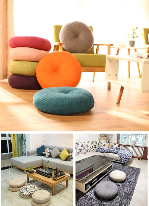 Futon Cushion Floor Japanese Tatami Carpet Floor Bay Window Household Seat Meditation Round Thickening Removable And Washable - Image 6