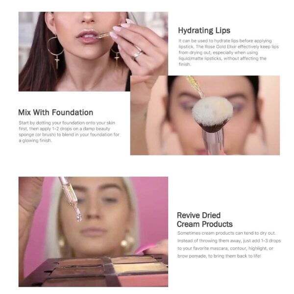 24k Rose Gold Elixir Skin Make Up Oil For Face Essential Oil Before Primer Foundation Moisturizing Face Oil Anti-aging - Image 2