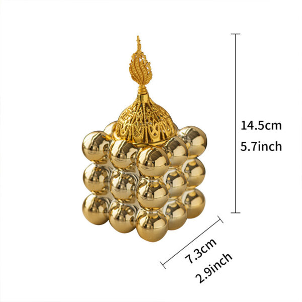 Ceramic Golden Rubik's Cube Incense Burner Middle East Arab Festival Handheld Incense Burner Domestic Ornaments - Image 7