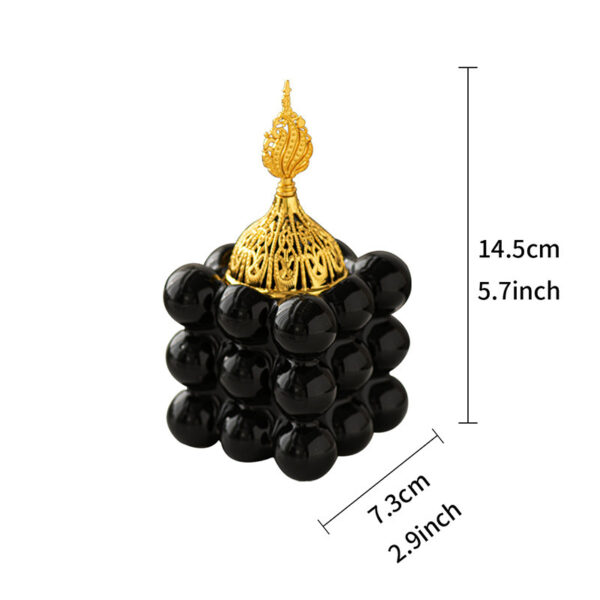 Ceramic Golden Rubik's Cube Incense Burner Middle East Arab Festival Handheld Incense Burner Domestic Ornaments - Image 8