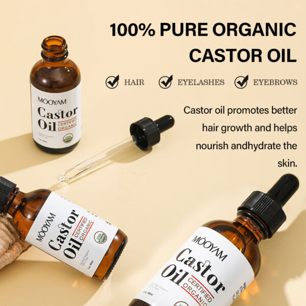 Castor Oil Castor Oil Skin Care Massage Basic Oil Hair Eyebrow Eyelash Care - Image 9