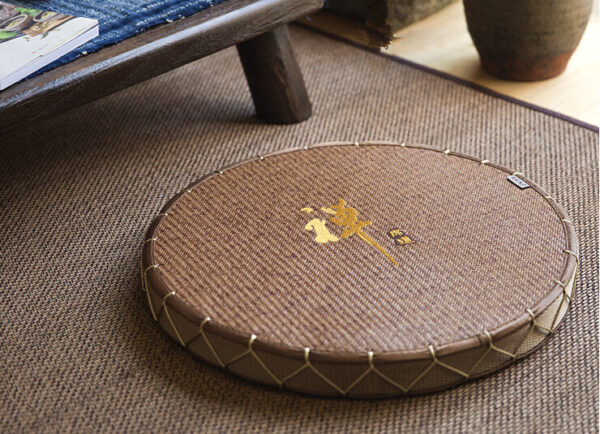 Zabuton Meditation Chair, Japanese Tatami mat, Zabuton straw cushion - Image 6
