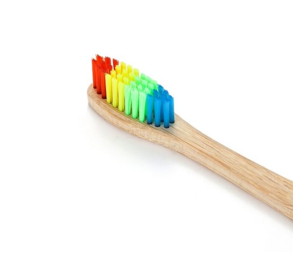 Bamboo toothbrush rainbow bamboo toothbrush colorful bamboo toothbrush environmental protection bamboo handle toothbrush - Image 2