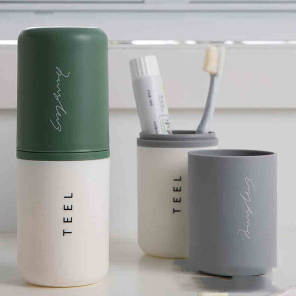 Plastic Portable Toothbrush Box Travel Toothbrush Cup Set - Image 2