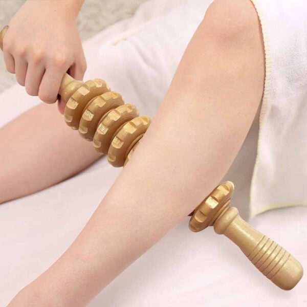 3pcs Wooden Anti-Cellulite Massage Tool Hand Roller - Image 3