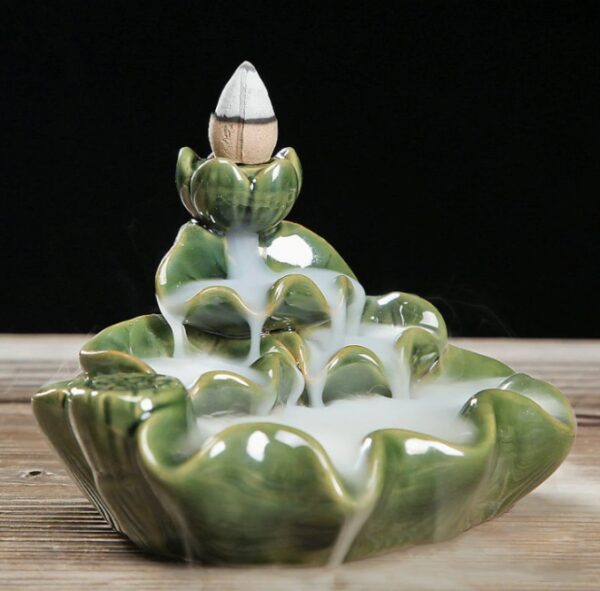 Simple Ceramic Backflow Incense Burner Buddha Supplies - Image 4