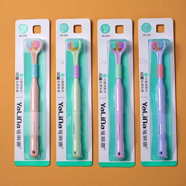 Three-sided Macaron Soft Bristle Toothbrush Care Safety Toothbrush Teeth Deep Cleaning Portable Travel - Image 8
