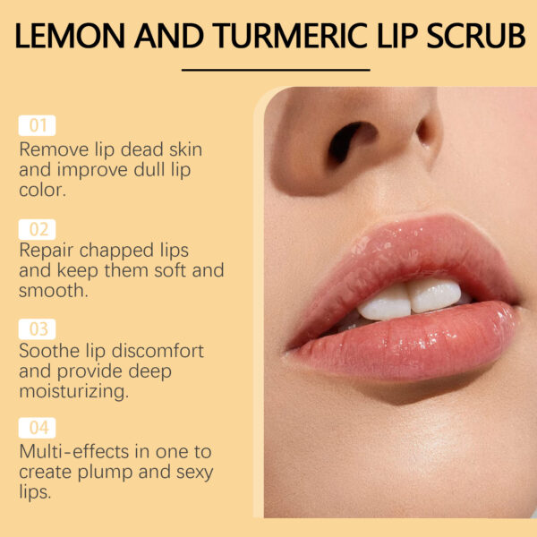 Turmeric Lemon Lip Scrub Cream Moisturizing And Drying - Image 3