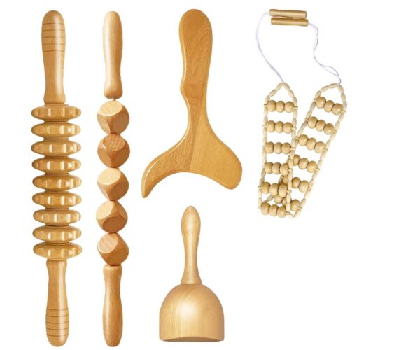 3pcs Wooden Anti-Cellulite Massage Tool Hand Roller - Image 9