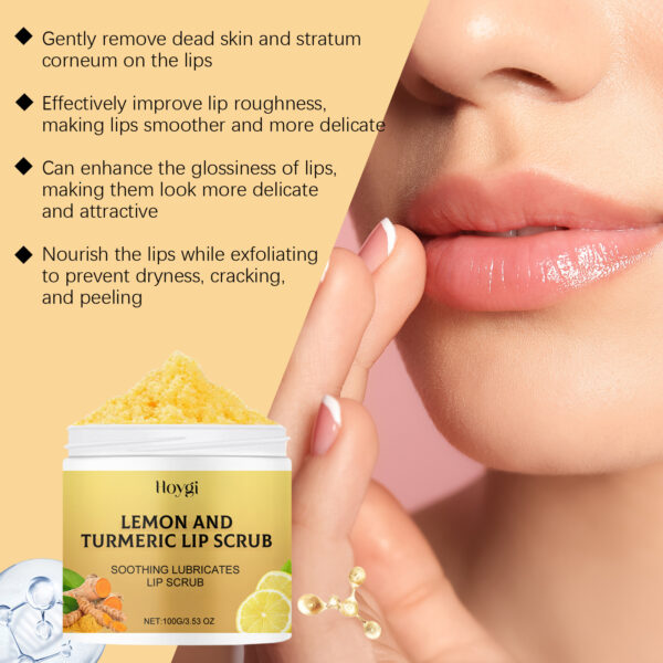 Turmeric Lemon Lip Scrub Cream Moisturizing And Drying - Image 4