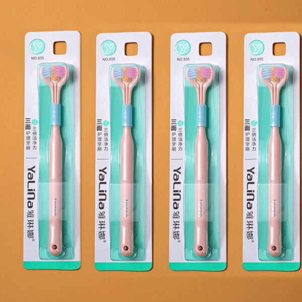 Three-sided Macaron Soft Bristle Toothbrush Care Safety Toothbrush Teeth Deep Cleaning Portable Travel - Image 9