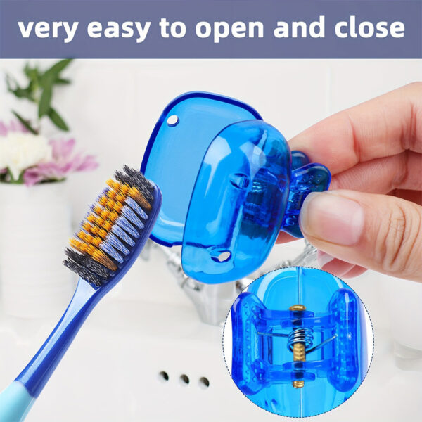 Toothbrush Storage Clip Travel Essential Protective Cap Of Toothbrush Portable Toothbrush Box - Image 3