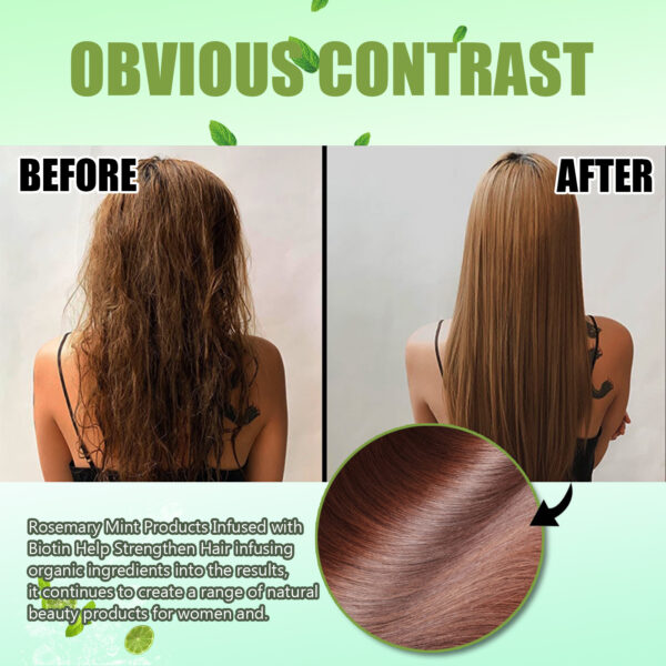 Rosemary Mint Shampoo Moisturizing Supple Hair Repair Dry Frizz Refreshing Shampoo Hair Care - Image 3