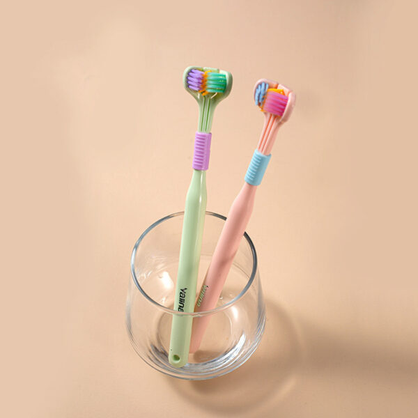 Three-sided Macaron Soft Bristle Toothbrush Care Safety Toothbrush Teeth Deep Cleaning Portable Travel - Image 7