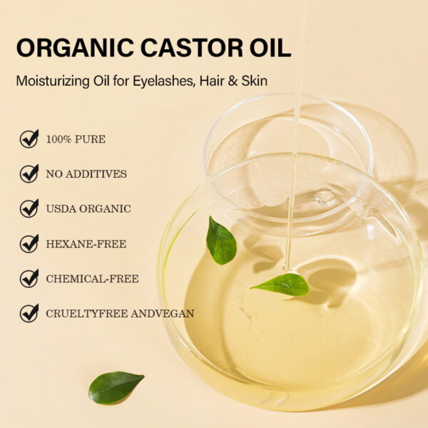 Castor Oil Castor Oil Skin Care Massage Basic Oil Hair Eyebrow Eyelash Care - Image 4
